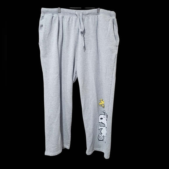 Peanuts Pants - Peanuts Snoopy & Woodstock‎ Gray Sweatpants Women’s 1X | Comfy Lounge Pants